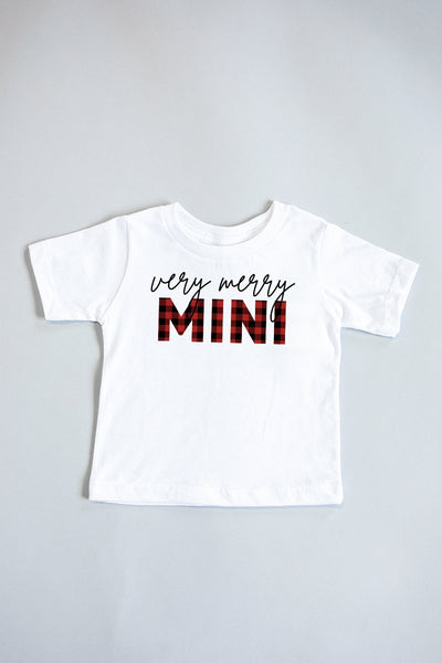 Very Merry Mini Graphic White Baby Tee